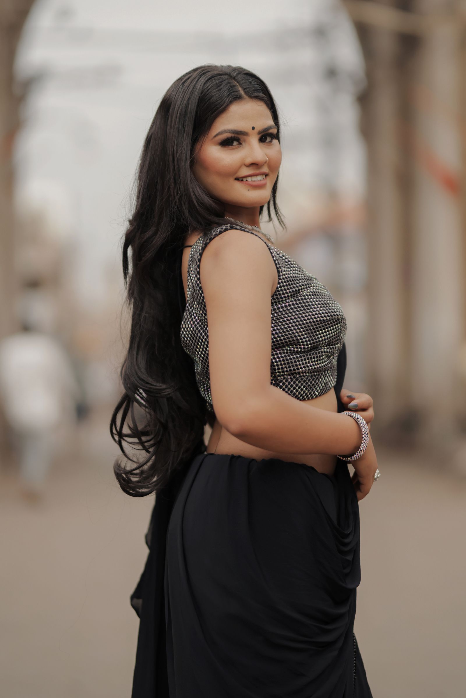 Organza party saree