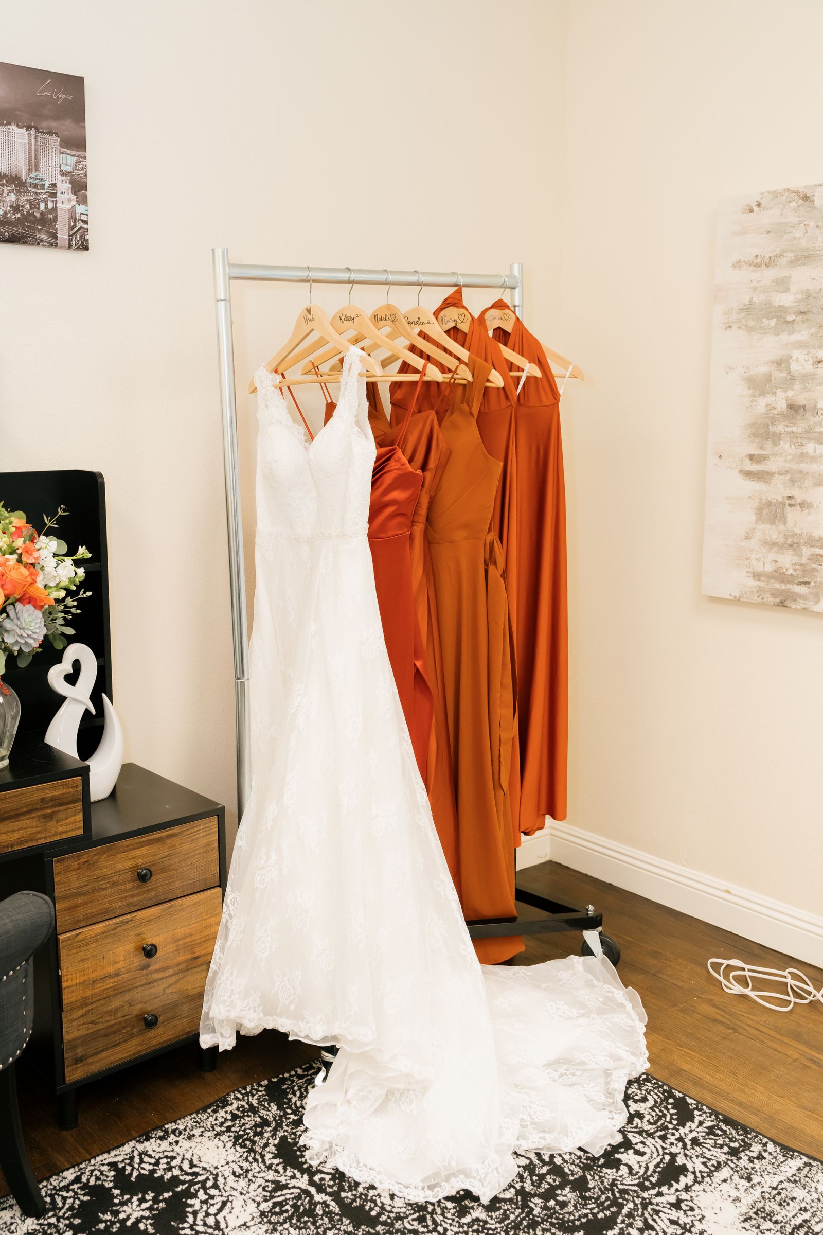Wedding collection on the rack